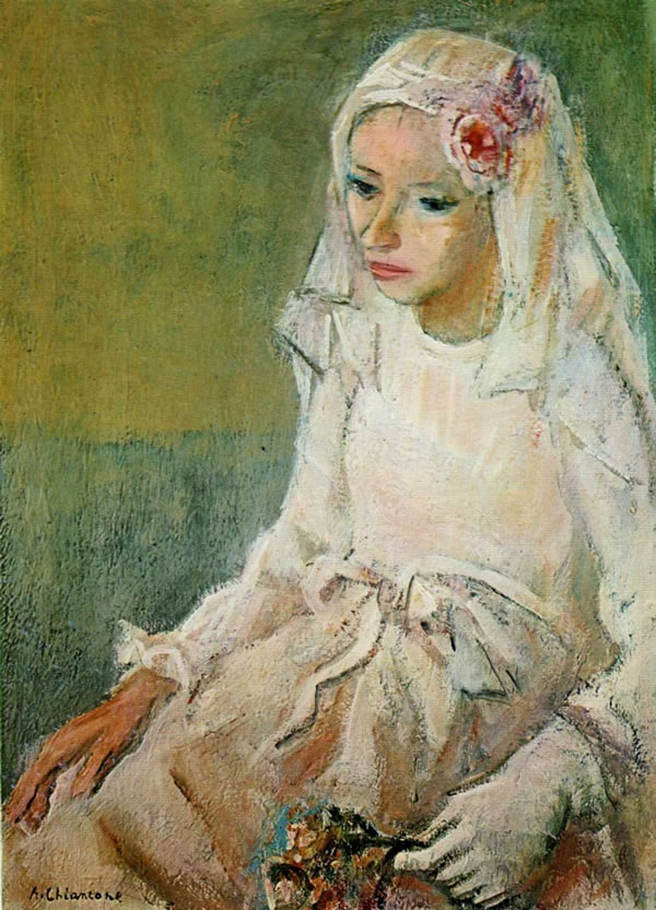 La sposa, 1970, olio su tela, cm 70x50, Napoli, collezione privata